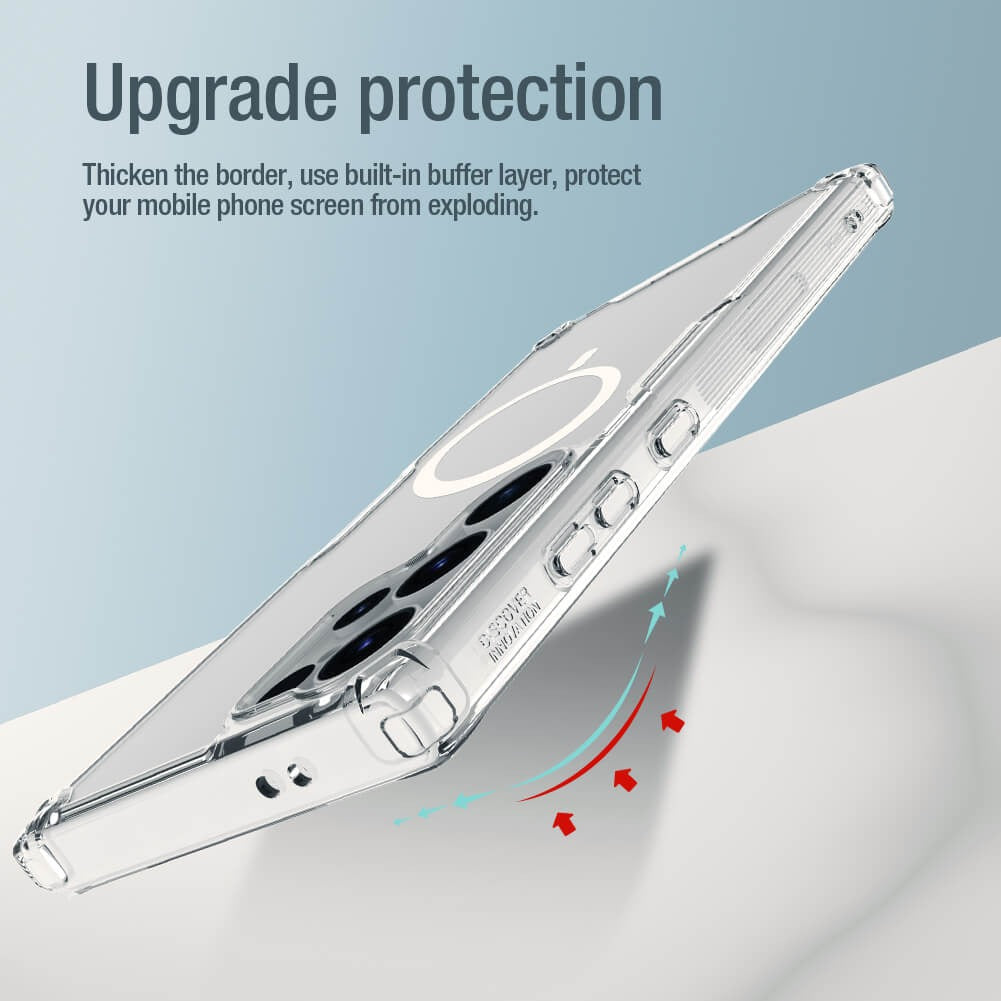 Samsung Galaxy S25 Ultra Cover Non Yellow Transparent Nillkin TPU PRO Magnetic Case