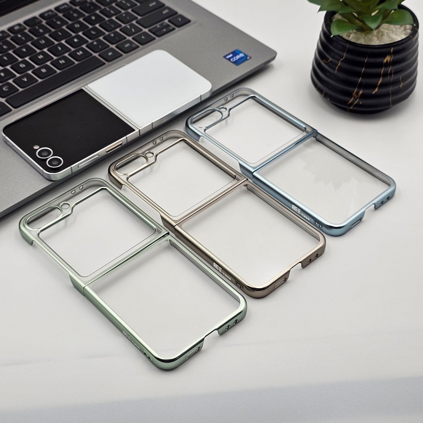 Chrome Hard Case Anti-Yellow for Samsung Galaxy Z Flip 7 FE | Premium Chrome Finish | Non-Slip Grip