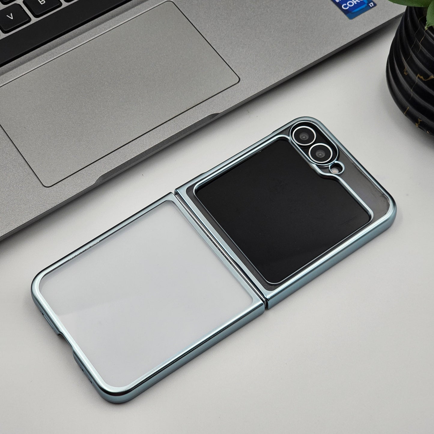 Chrome Hard Case Anti-Yellow for Samsung Galaxy Z Flip 6 | Premium Chrome Finish | Non-Slip Grip