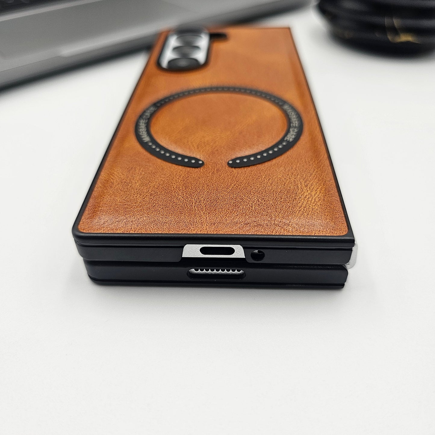 Samsung Galaxy Z Fold 5 PU Leather Magnetic Magsafe Case