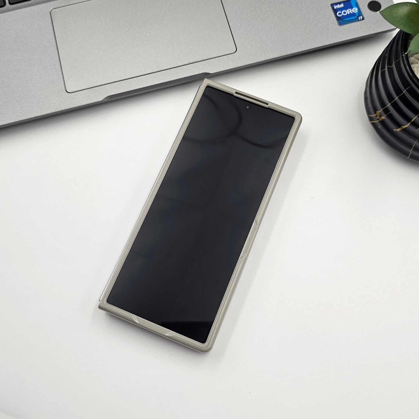 Samsung Galaxy Z Fold 6 PU Leather Case With S-Pen Holder Gray