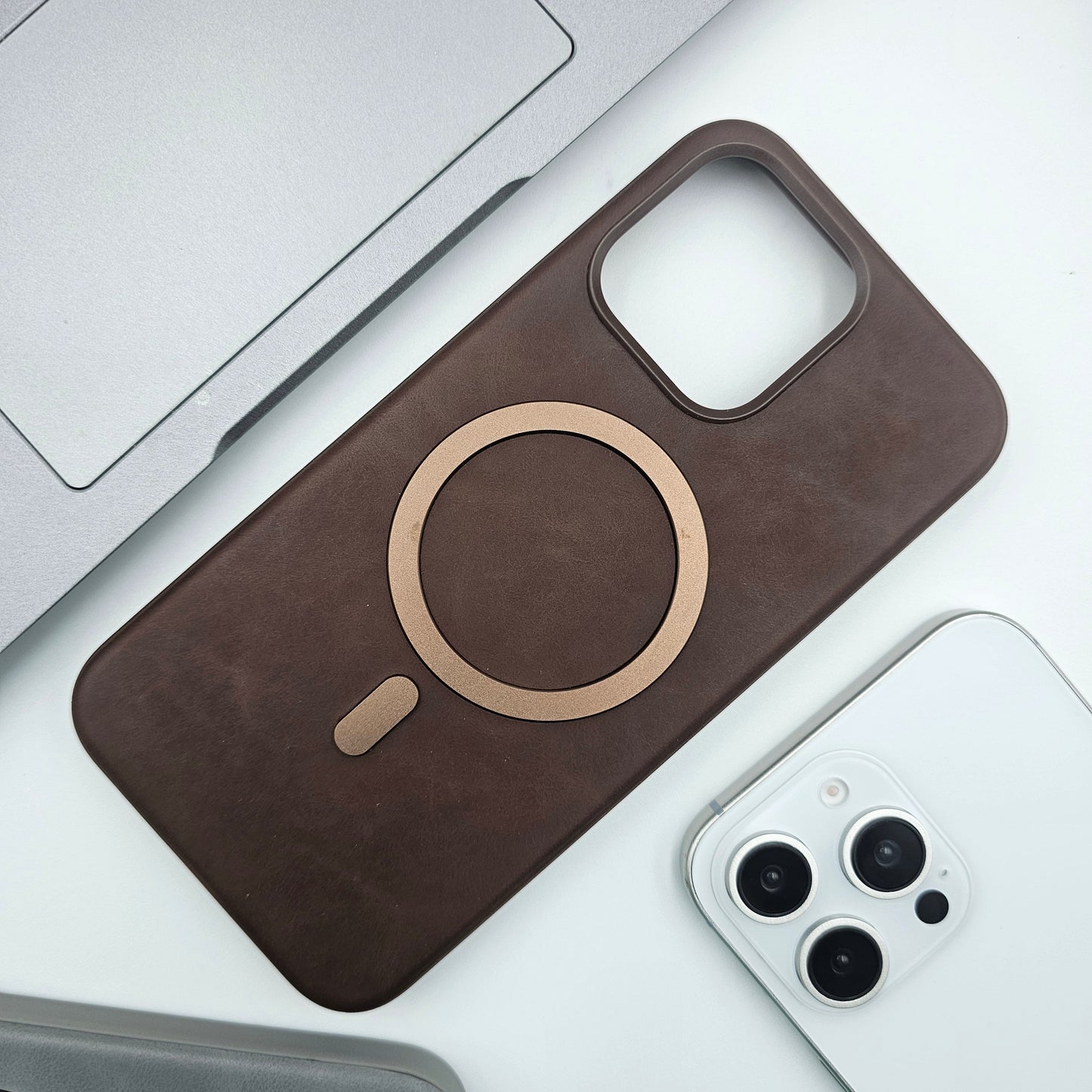 iPhone PU Leather Magnetic Magsafe Case Supports Wireless Charging