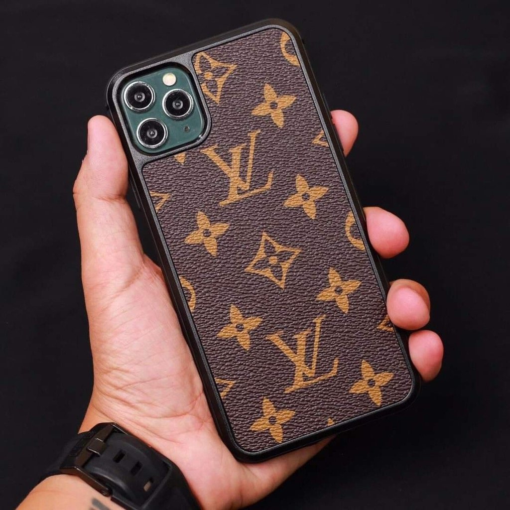 iPhone Series Luxury Brand PU Leather Phone Case Brown