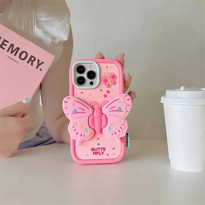 iPhone 3D Cute Silicone Butterfly Shockproof Case Cover Clearance