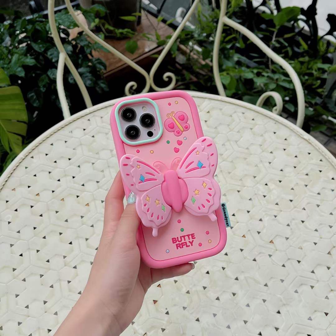 iPhone 3D Cute Silicone Butterfly Shockproof Case Cover Clearance