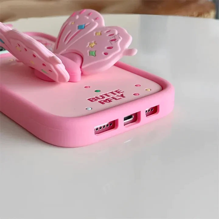 iPhone 3D Cute Silicone Butterfly Shockproof Case Cover Clearance
