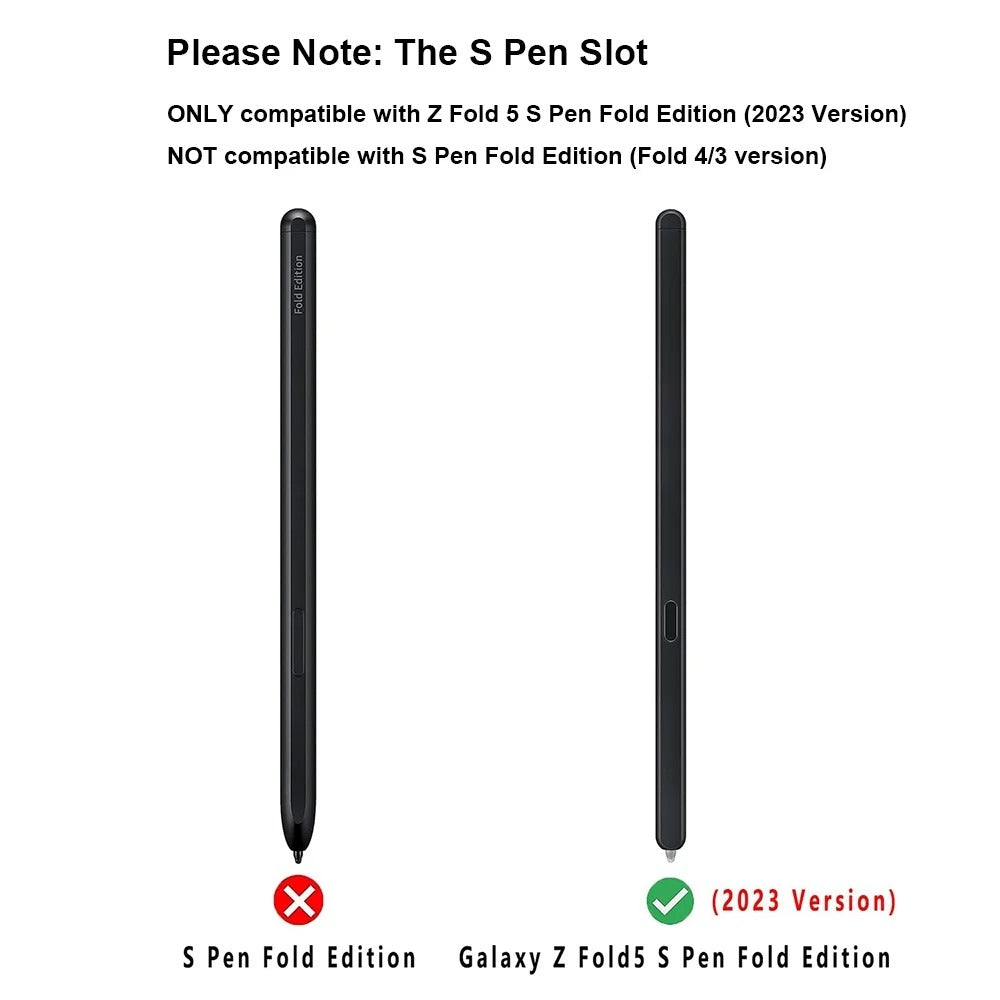 Samsung Galaxy Z Fold 5 Transparent Crystal Hard Shell Cover Case With S-Pen Slot