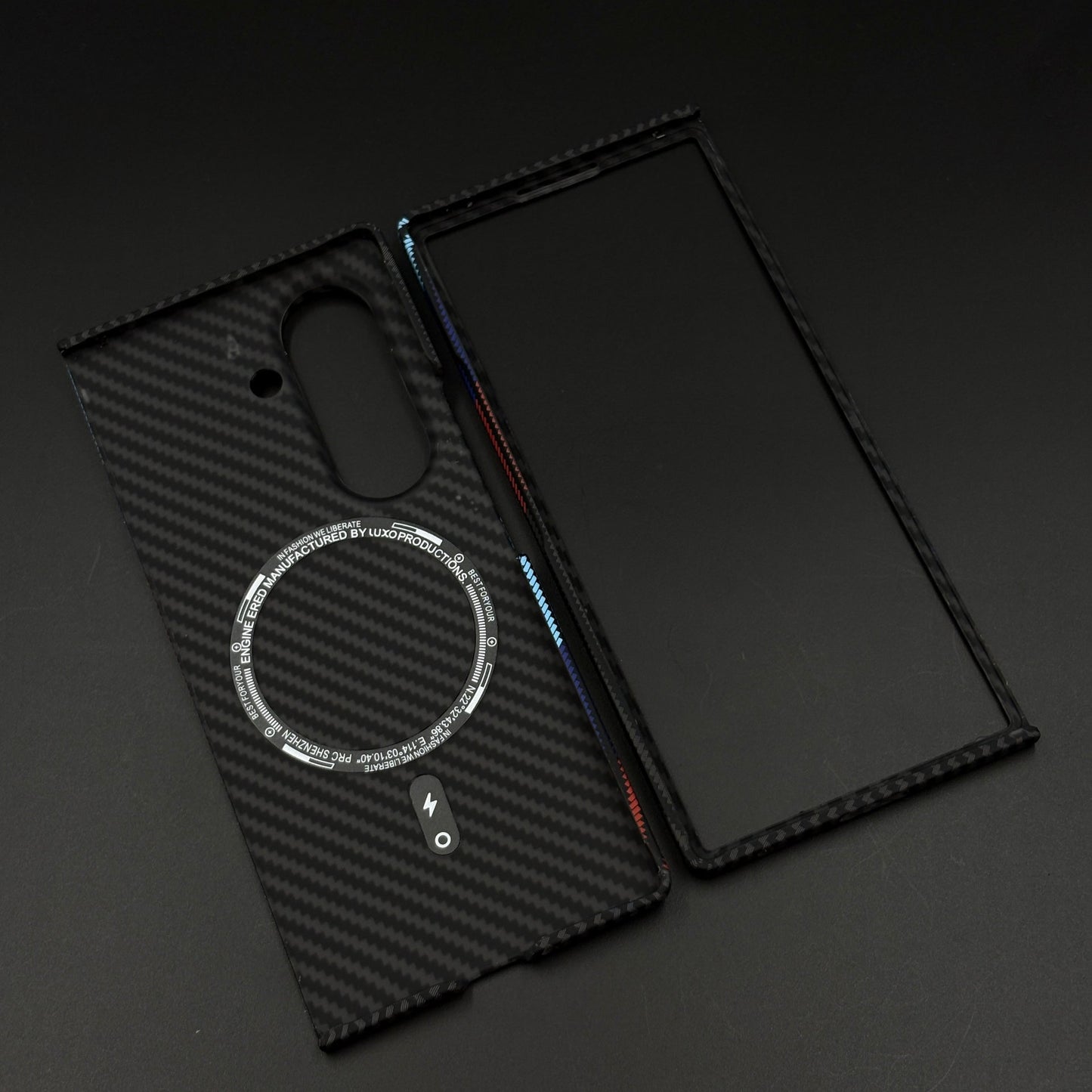 Aramid Texture Case 3 Stripe Color for Samsung Galaxy Z Fold 7 Carbon Fibre Feel | Hidden MagSafe | Ultra Slim Fit