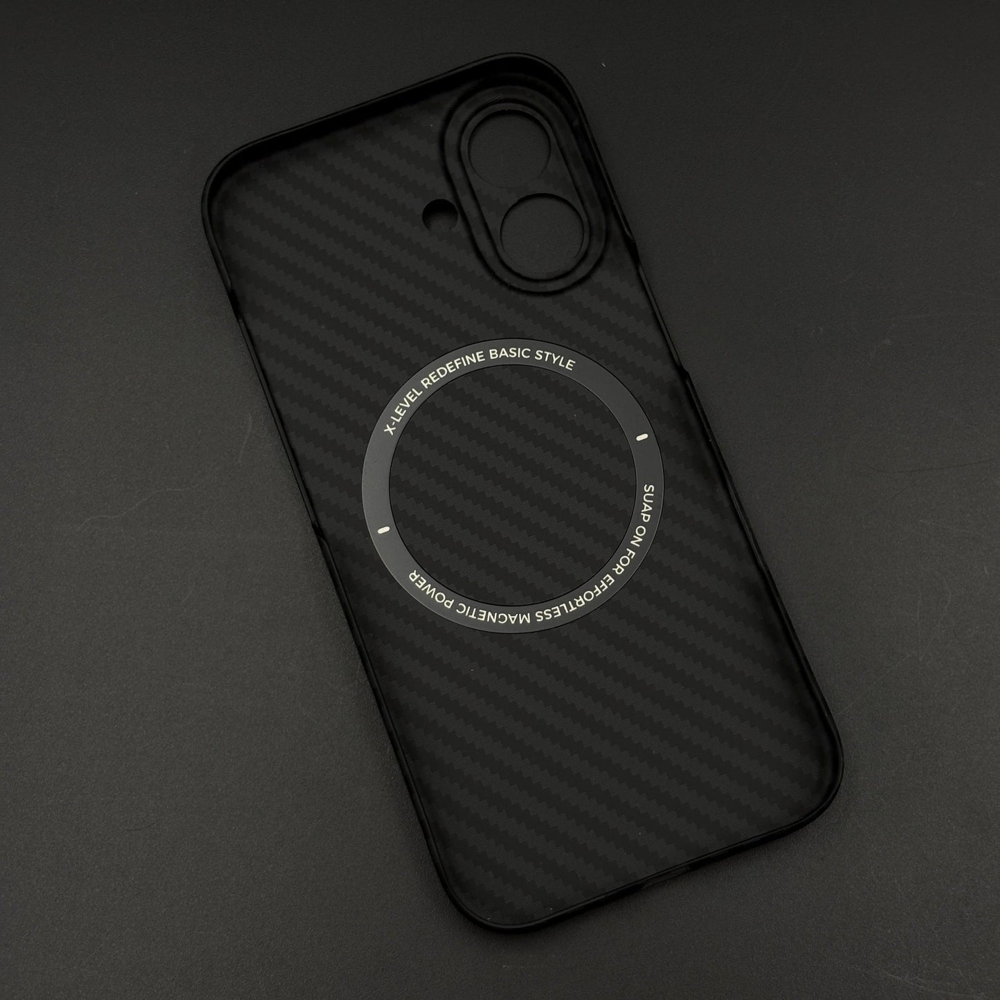 Ultra Slim Carbon Fibre MagSafe Phone Case Cover for iPhone 17 | Lens Protector Edition