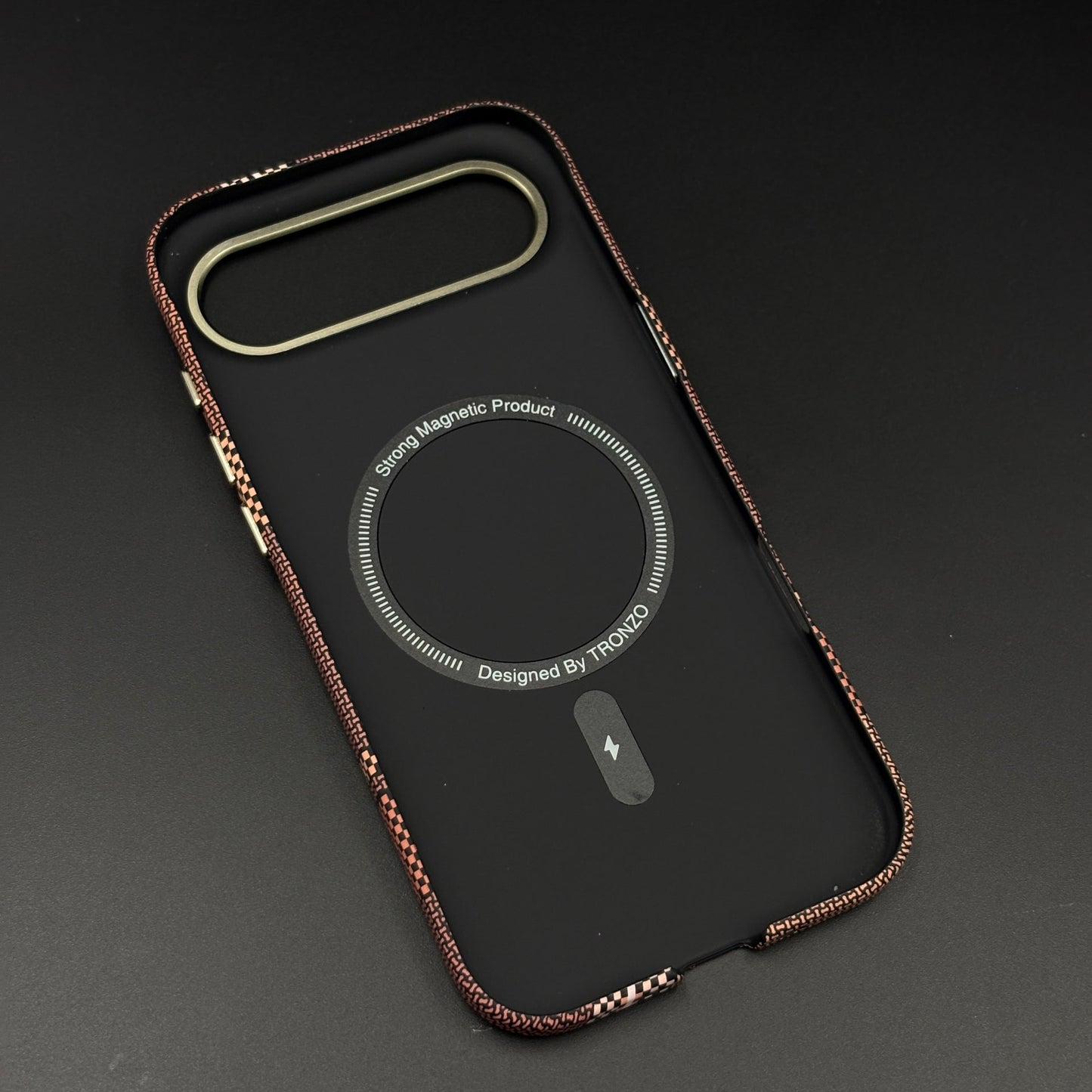 Brown Plaid Slim Mobile Case Cover for iPhone 17 Air | Rare Aramid Texture Finish | Real Carbon Fibre Feel | Hidden MagSafe
