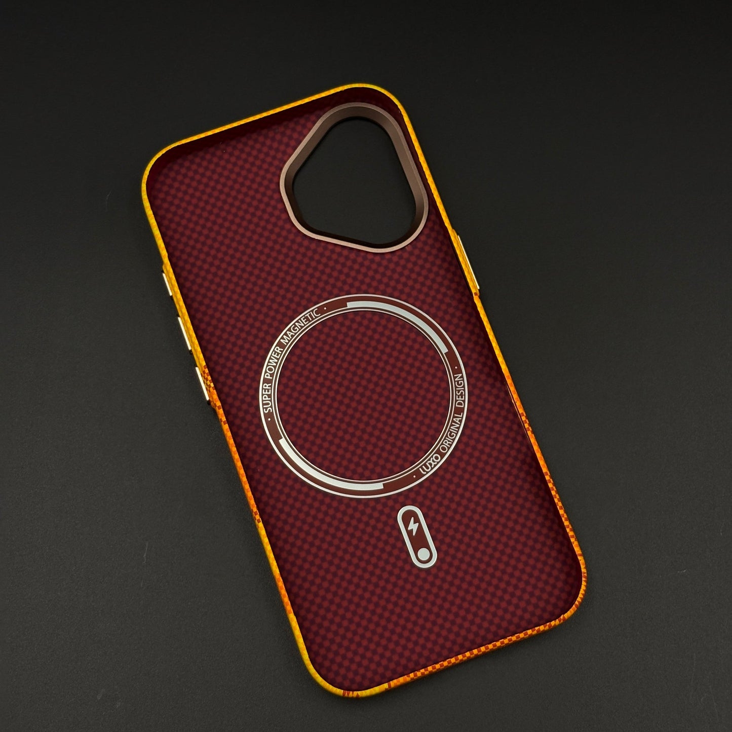 Yellow Canyon Art Slim Mobile Case Cover for iPhone 17 | Rare Aramid Texture | Real Carbon Fibre Feel | Hidden MagSafe