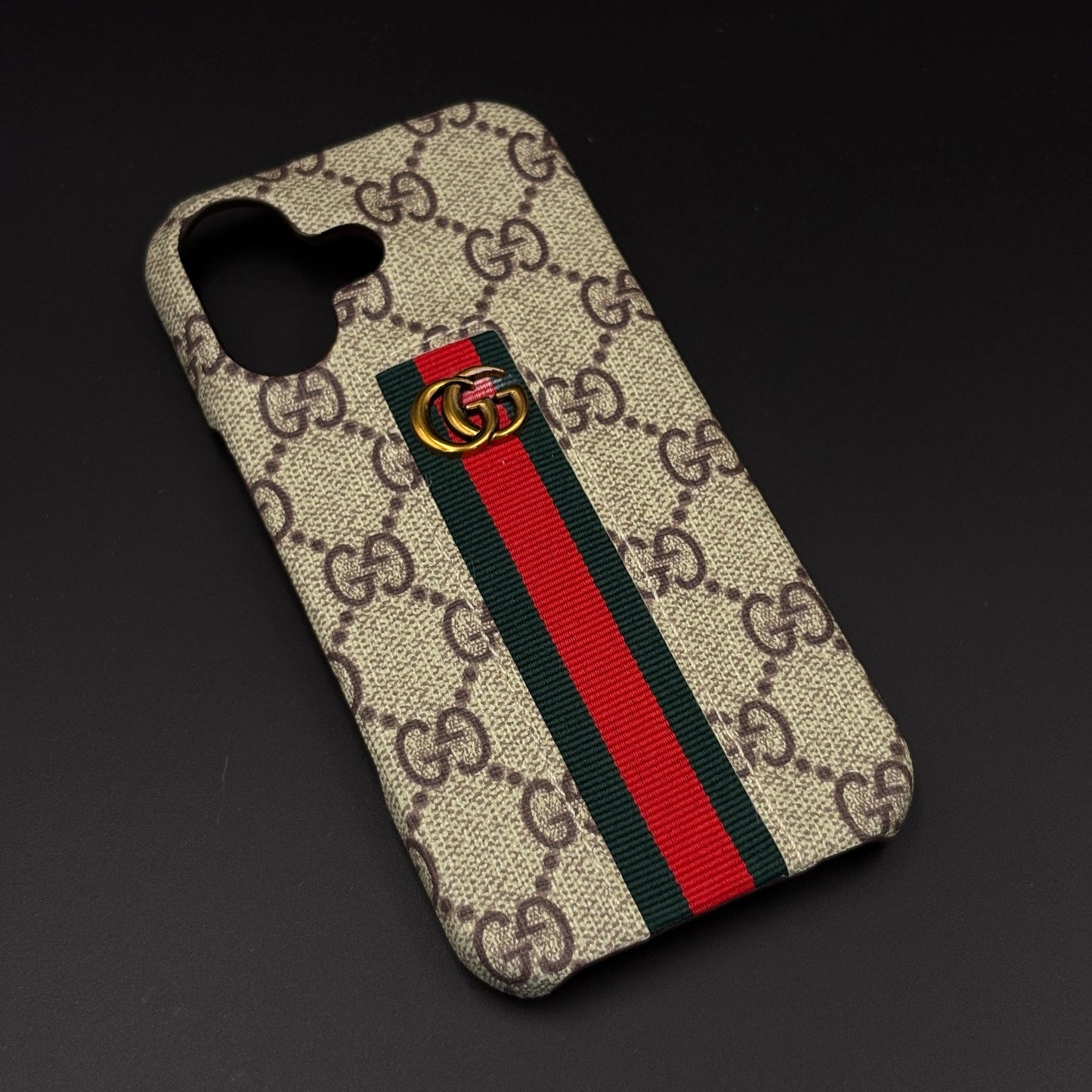 GG Embossed Stripe Case for iPhone 17 | Classic Monogram Premium Designer Cover