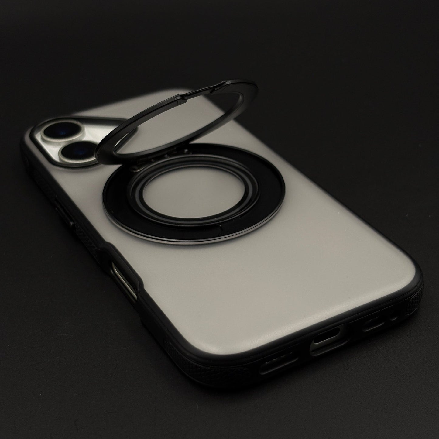 Rotating Metal Stand Clear Case for iPhone 17 | MagSafe Compatible Kickstand Cover