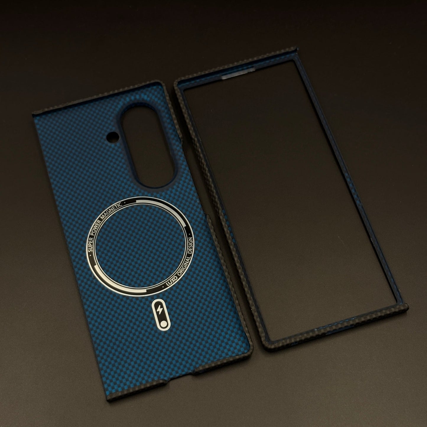 Aramid Texture Case Matte Carbon Black for Samsung Galaxy Z Fold 7 Carbon Fibre Feel | Hidden MagSafe | Ultra Slim Fit