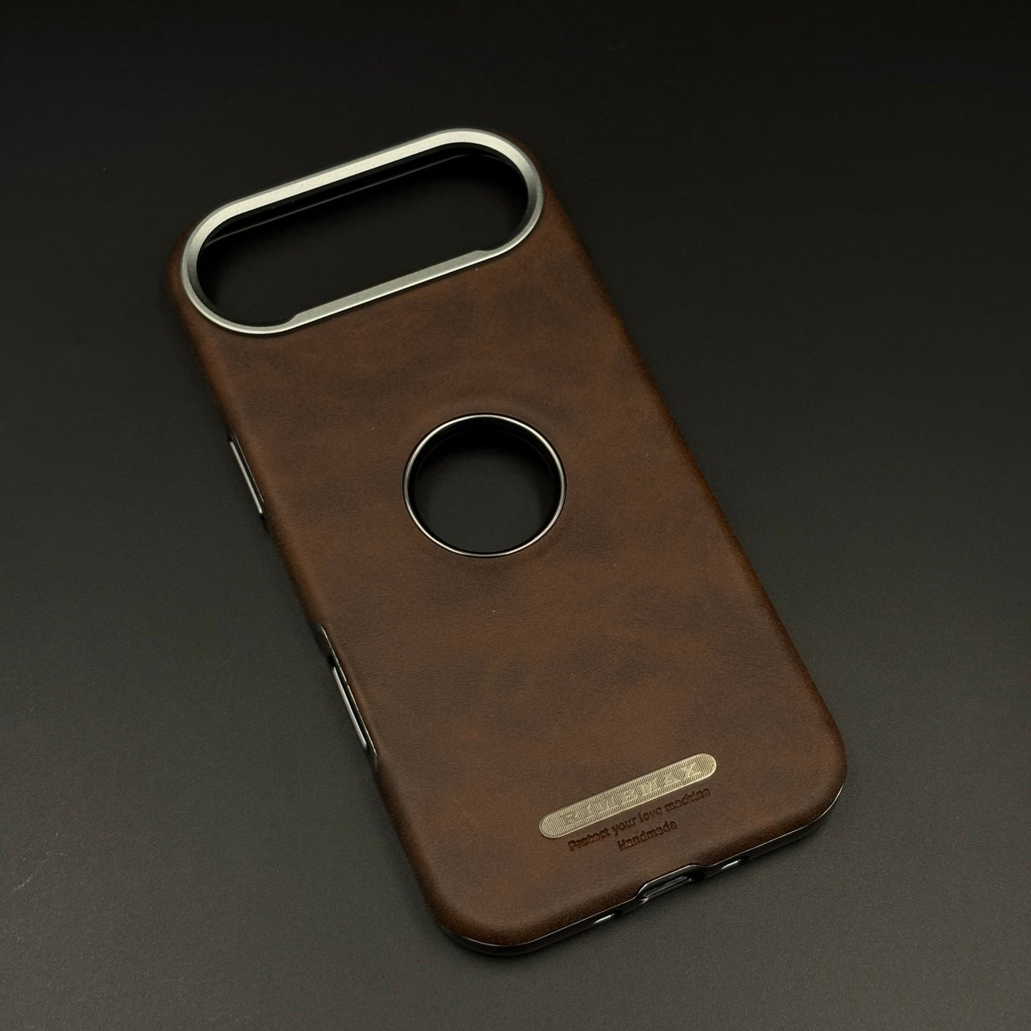 Logo Cut Hidden MagSafe Leather Mobile Case Cover for iPhone 17 Air | Exposed Apple Logo