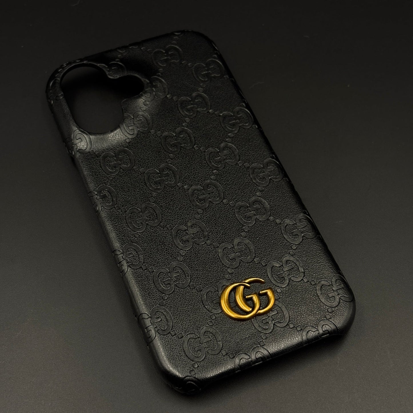 Luxury GG Monogram Leather Mobile Case Cover for iPhone 17 | Premium Embossed Monogram | Slim Fit