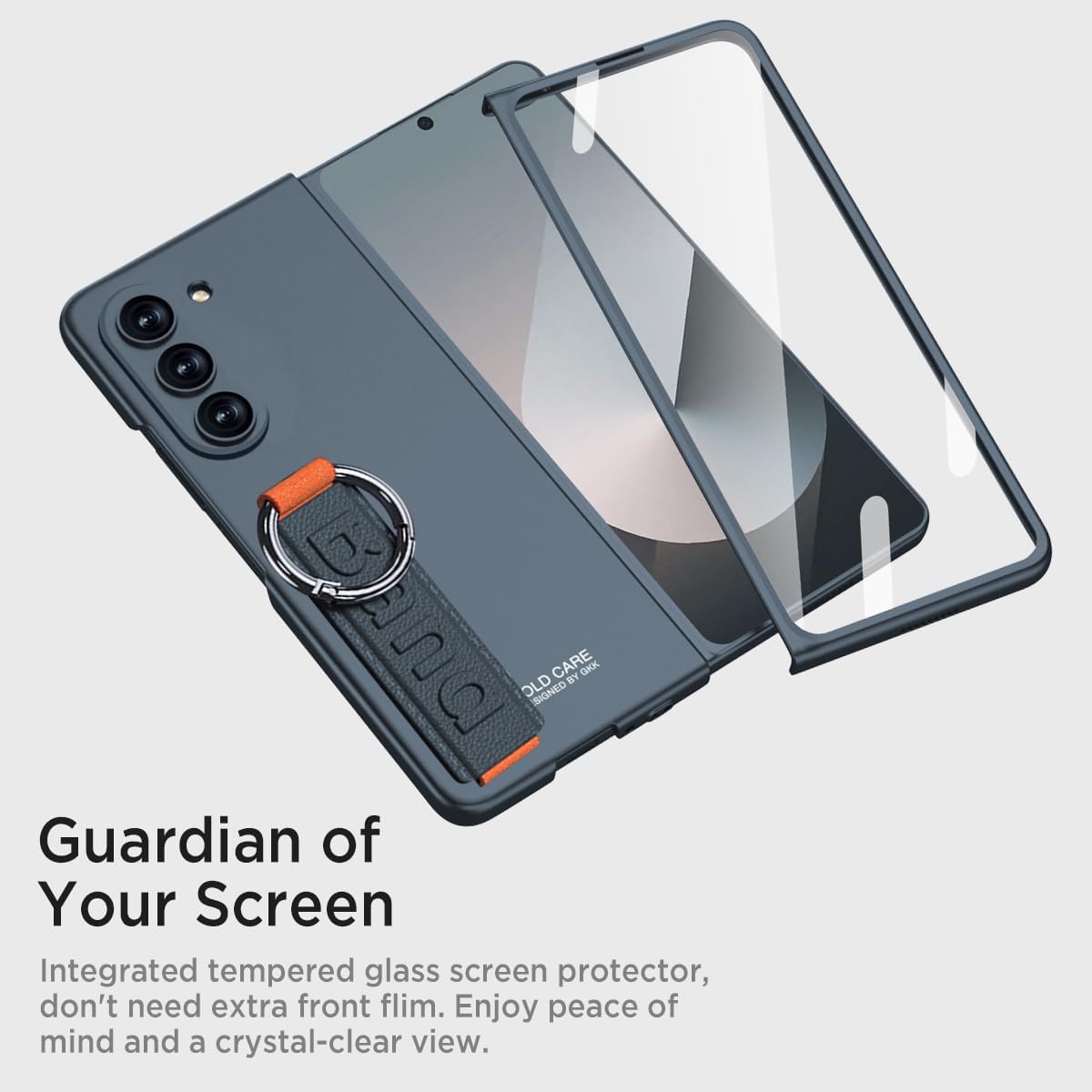Ring Holder Band Case with Front Screen Protector for Samsung Galaxy Z Fold 5