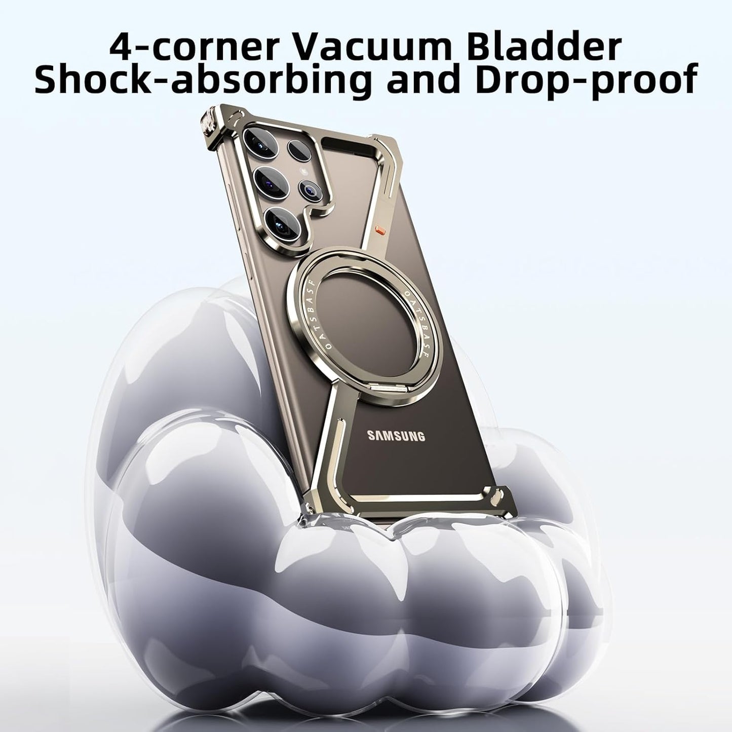 Z Shape Aluminium Metal Rotating Kickstand for Samsung Galaxy S24 Ultra | Frameless Design