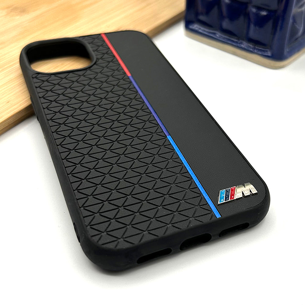 Sports Car M Dual Tone Case for iPhone 15 Series | Performance Series | Designer TPU | Leather Hybrid