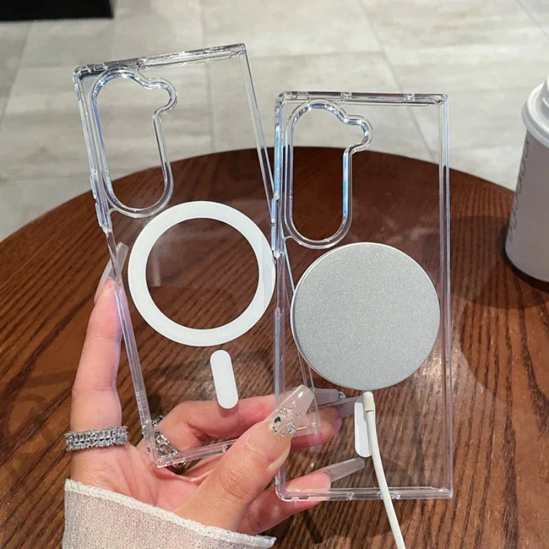 Slim Transparent Case with MagSafe Ring for Samsung Galaxy Z Fold 7 | Ultra-Clear | Lightweight & Protective