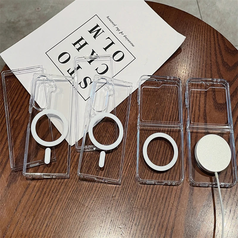 Samsung Galaxy Z Flip 6 Transparent Case With Magnetic MagSafe Ring