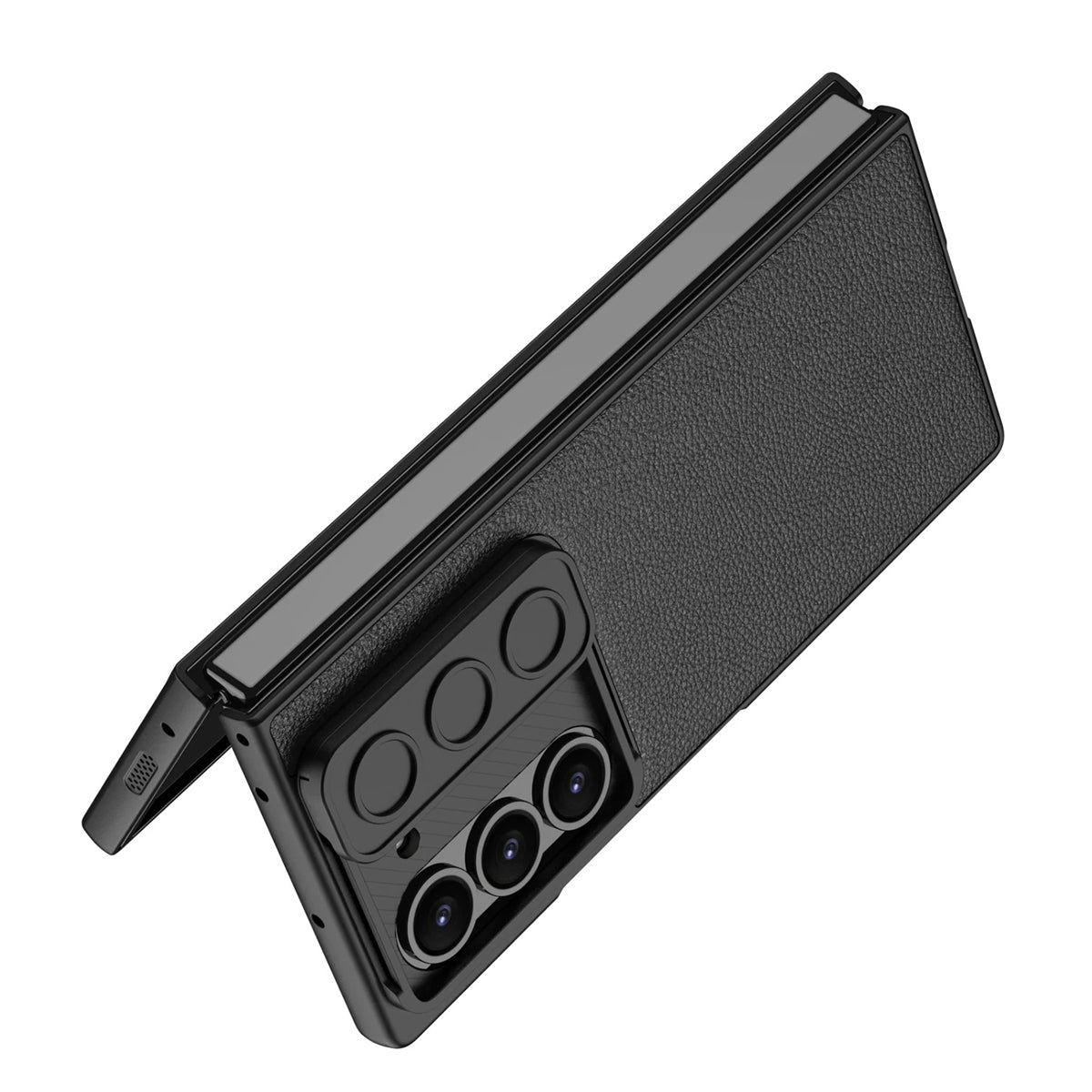 Samsung Galaxy Z Fold 5 Leather Cover With Camera Protective Shutter