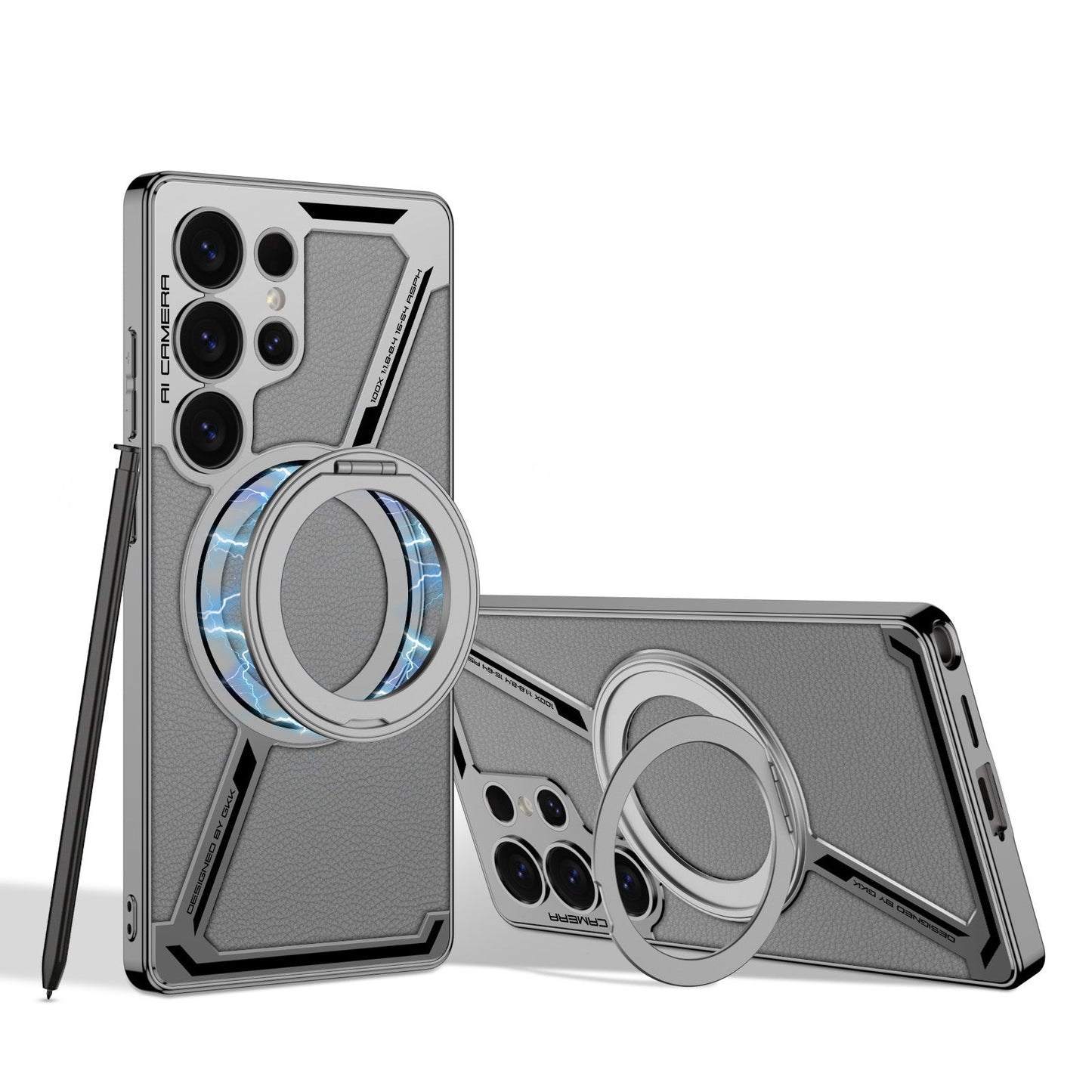 Detachable Metal Ring MagSafe Case for Samsung Galaxy S25 Ultra | Hybrid Armor Design with Magnetic Stand