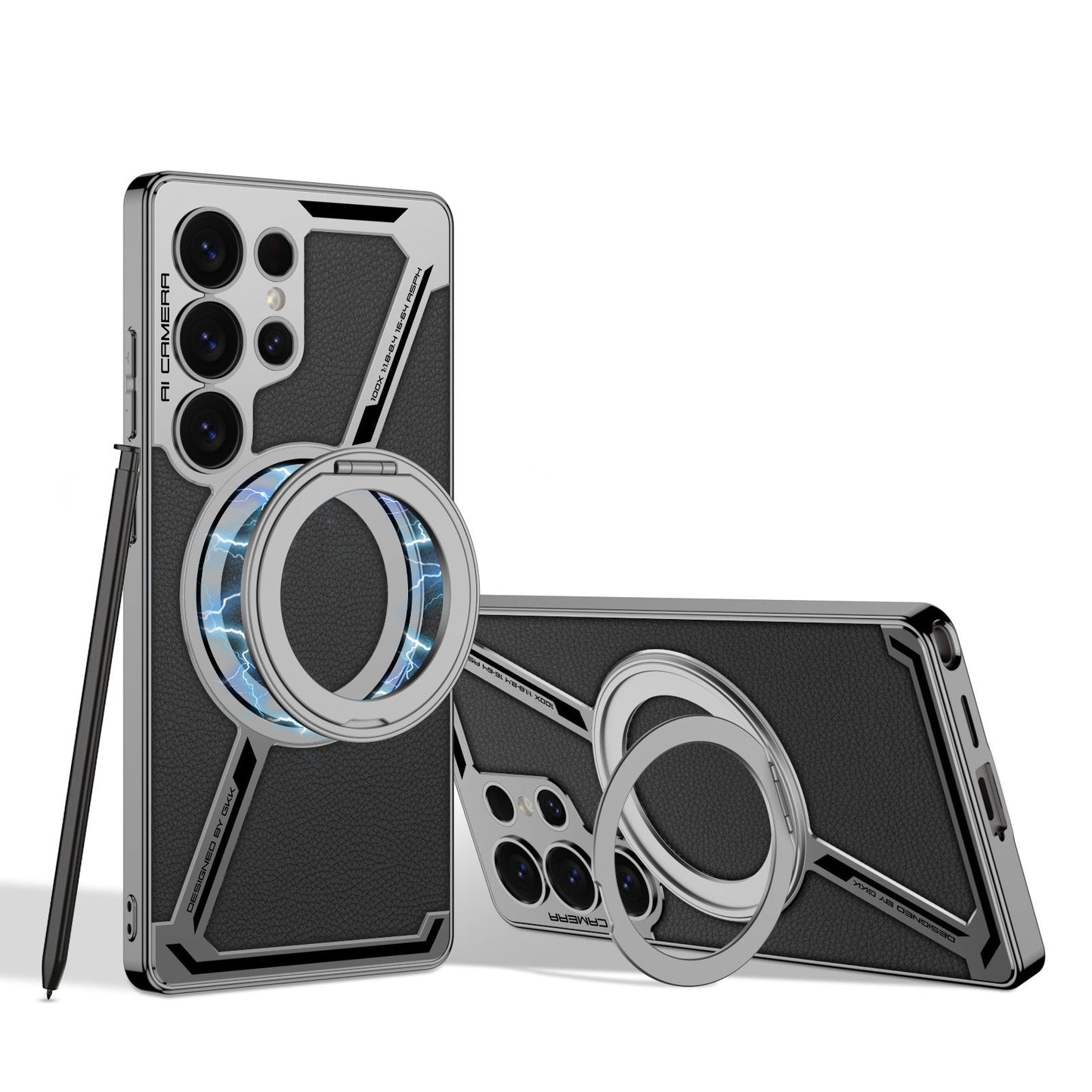 Detachable Metal Ring MagSafe Case for Samsung Galaxy S25 Ultra | Hybrid Armor Design with Magnetic Stand