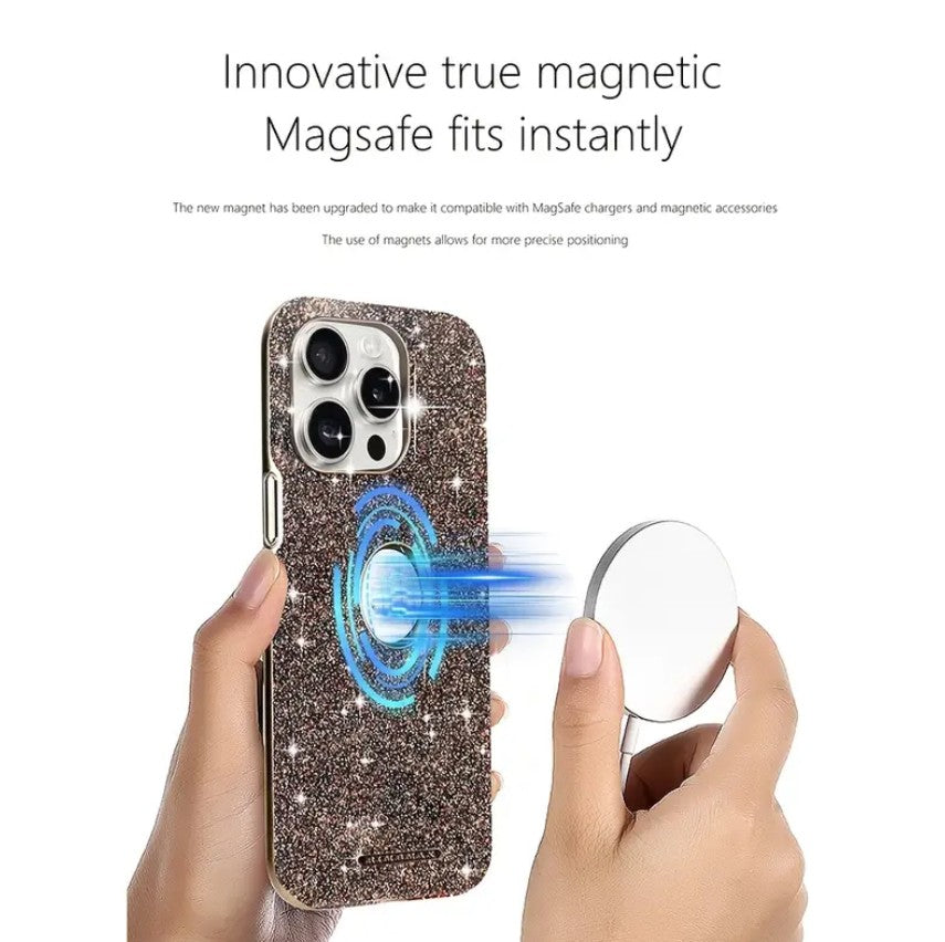 Sparkly Glitter Dust MagSafe Case for iPhone Series | Luxury Diamond Feel Protective Back Cover