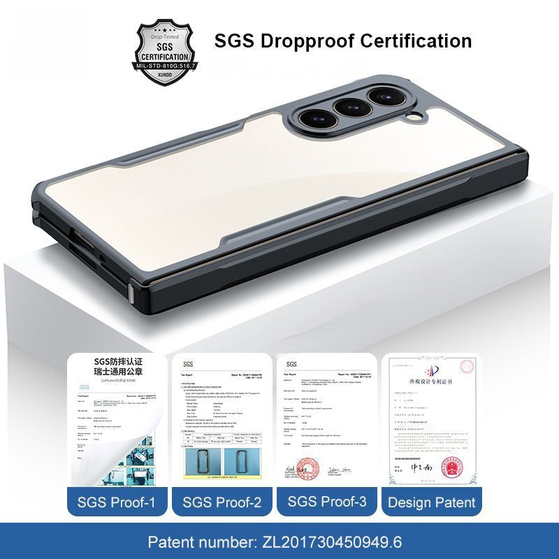 Hybrid Glass & Acrylic Case for Samsung Galaxy Z Fold 6 | Rugged Shockproof Airbags Bumper