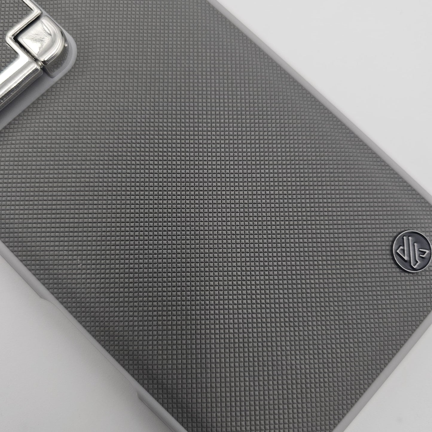 iPhone Dotted Feel Leather Foldable Stand Camera Protection Case Gray