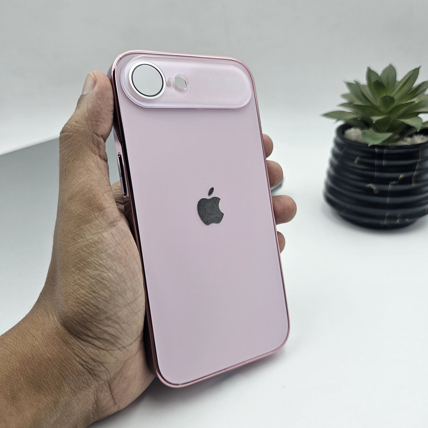 iPhone 16E Luxury Backplane Glass Chromatic Lens Shield Case Cover