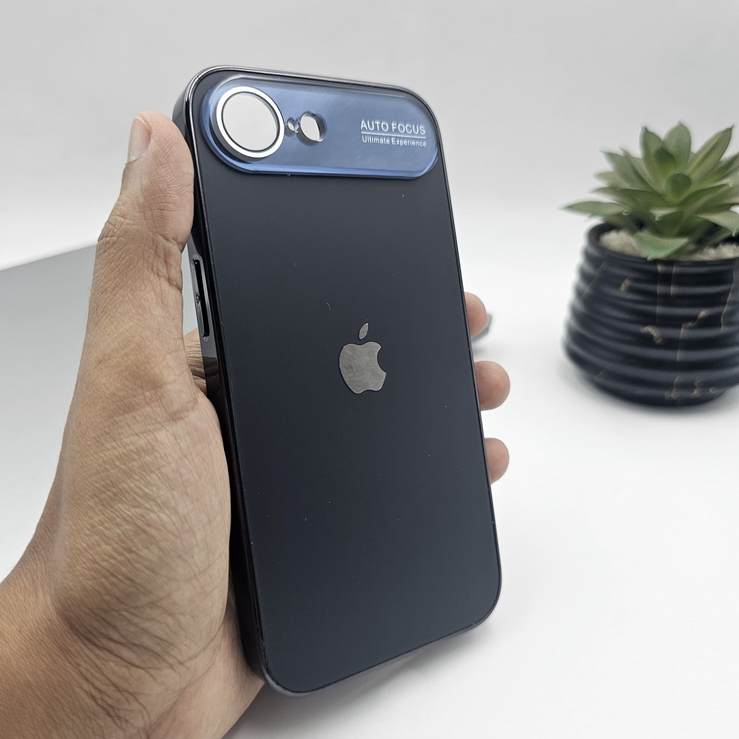 iPhone 16E Luxury Backplane Glass Chromatic Lens Shield Case Cover