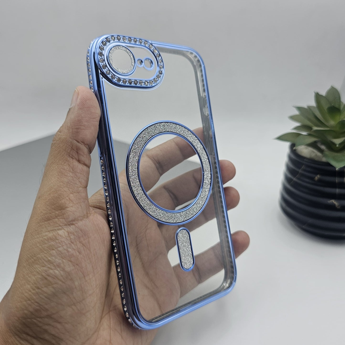 iPhone 16E Luxury Side Diamond Shimmer Magsafe Case