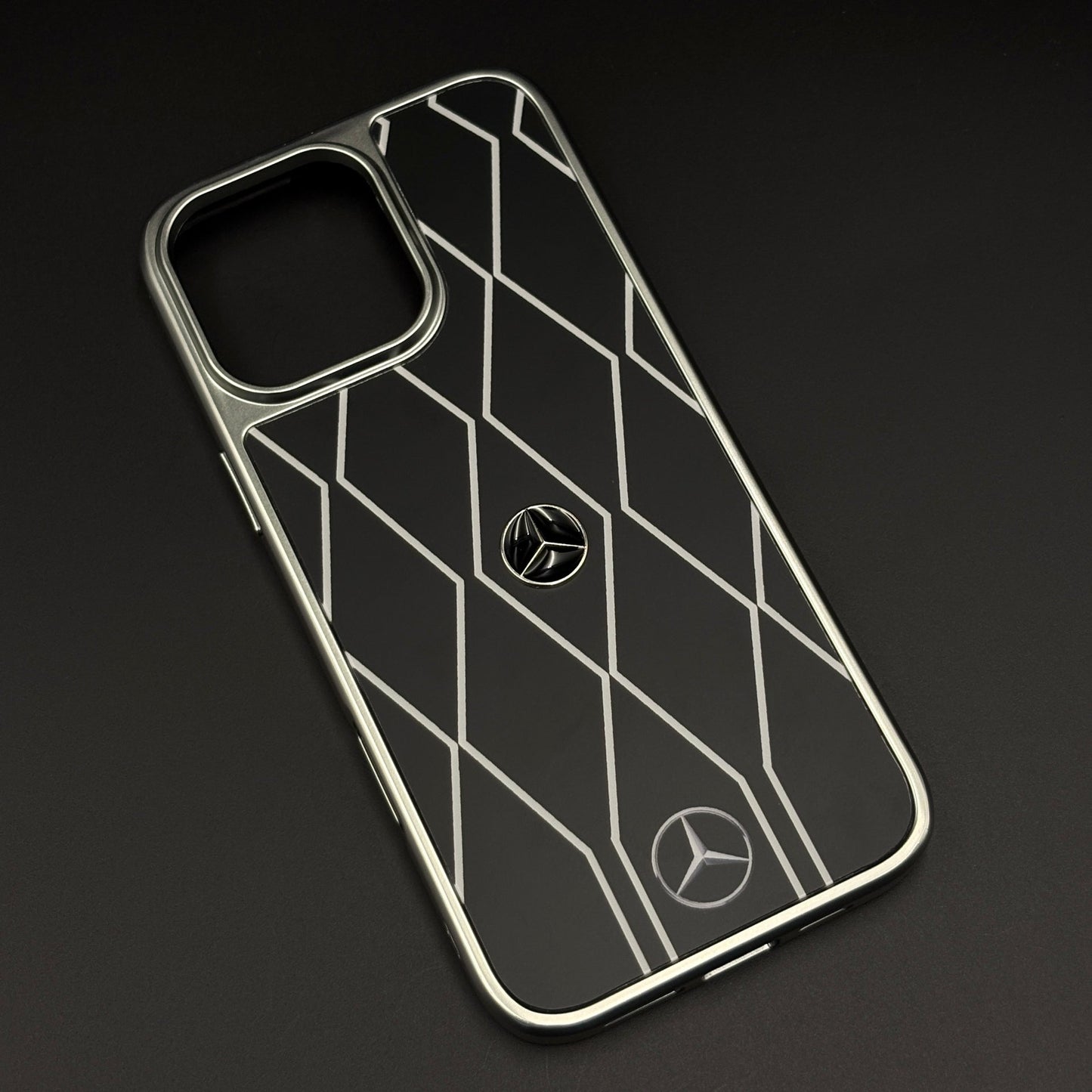 Merc Motorsport Inspired Metal Style Frame Case Cover for iPhone