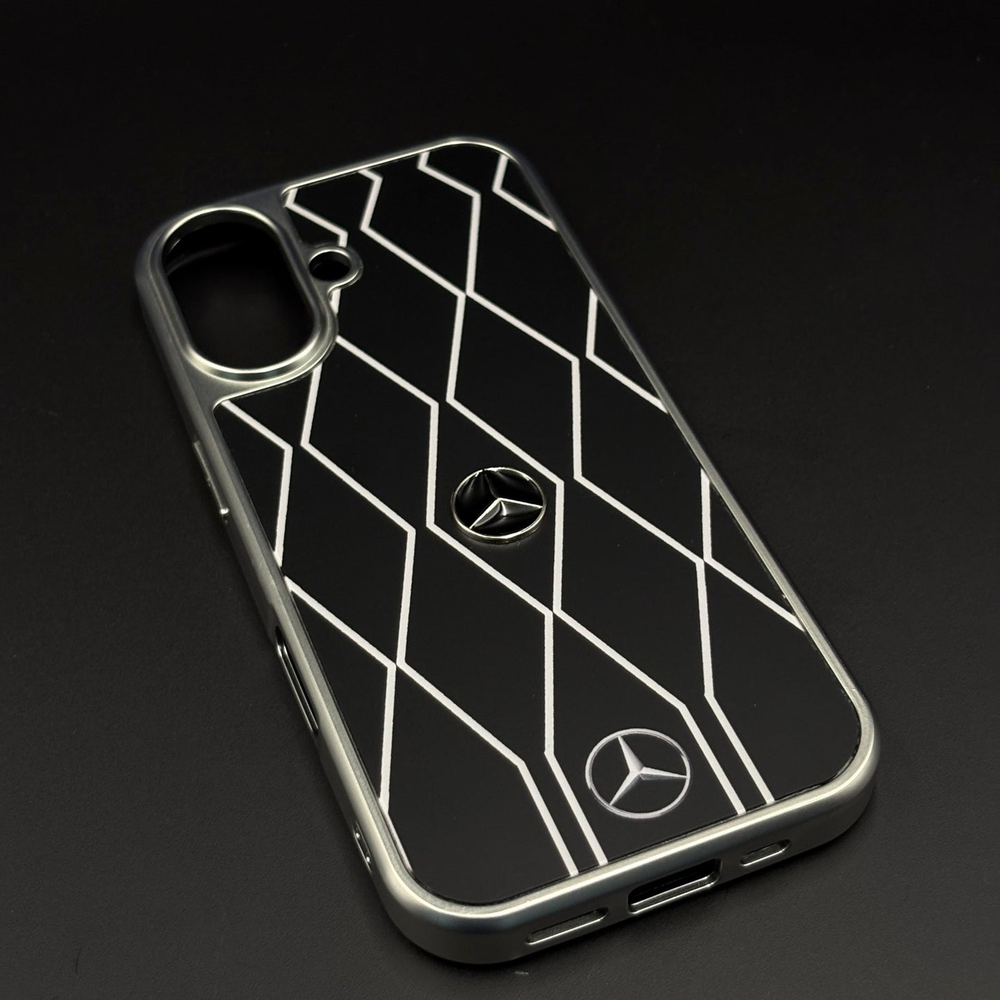 Merc Motorsport Inspired Metal Style Frame Case Cover for iPhone 17