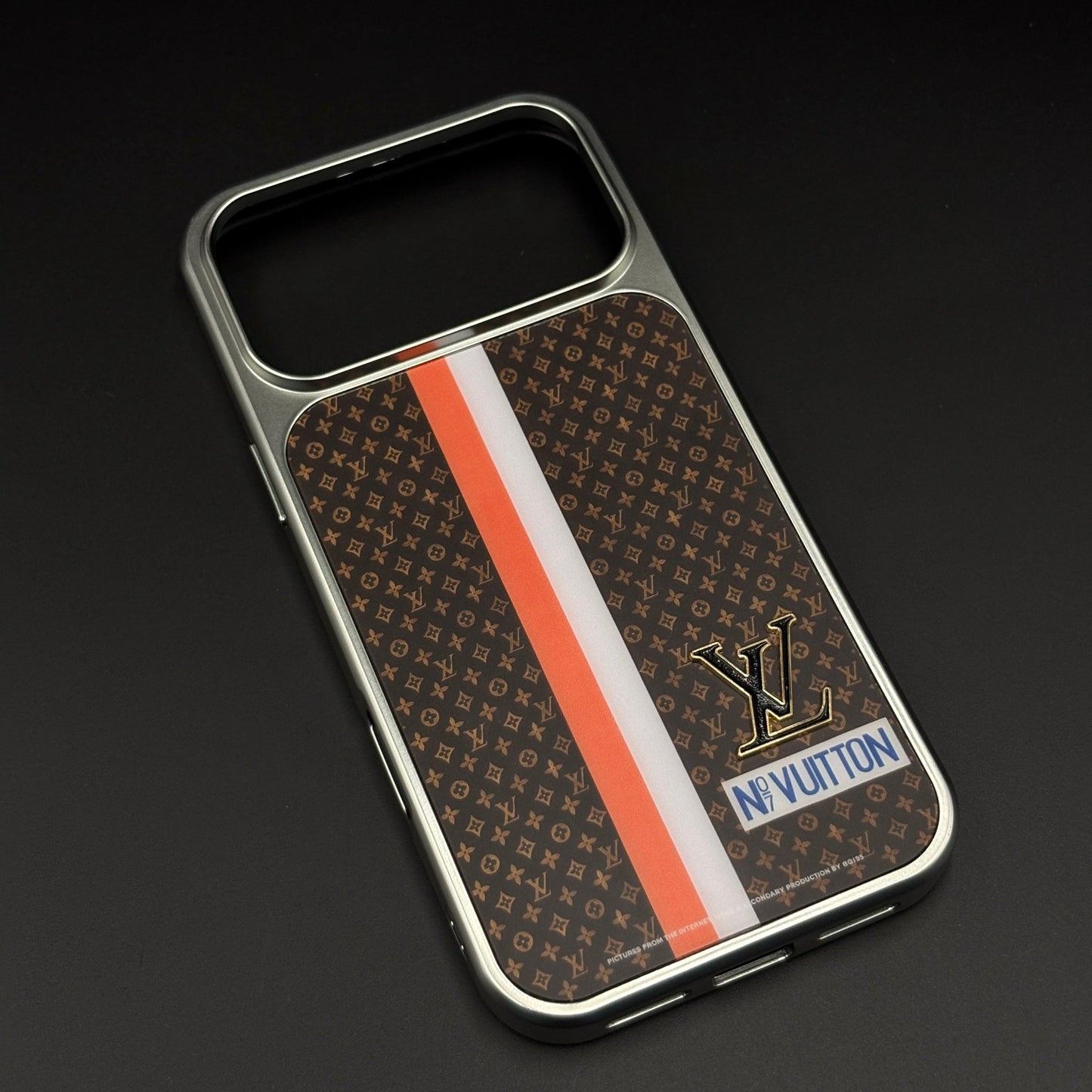 Luxury Fashion Stripe Monogram Metal Style Frame Case Cover for iPhone 17 Series