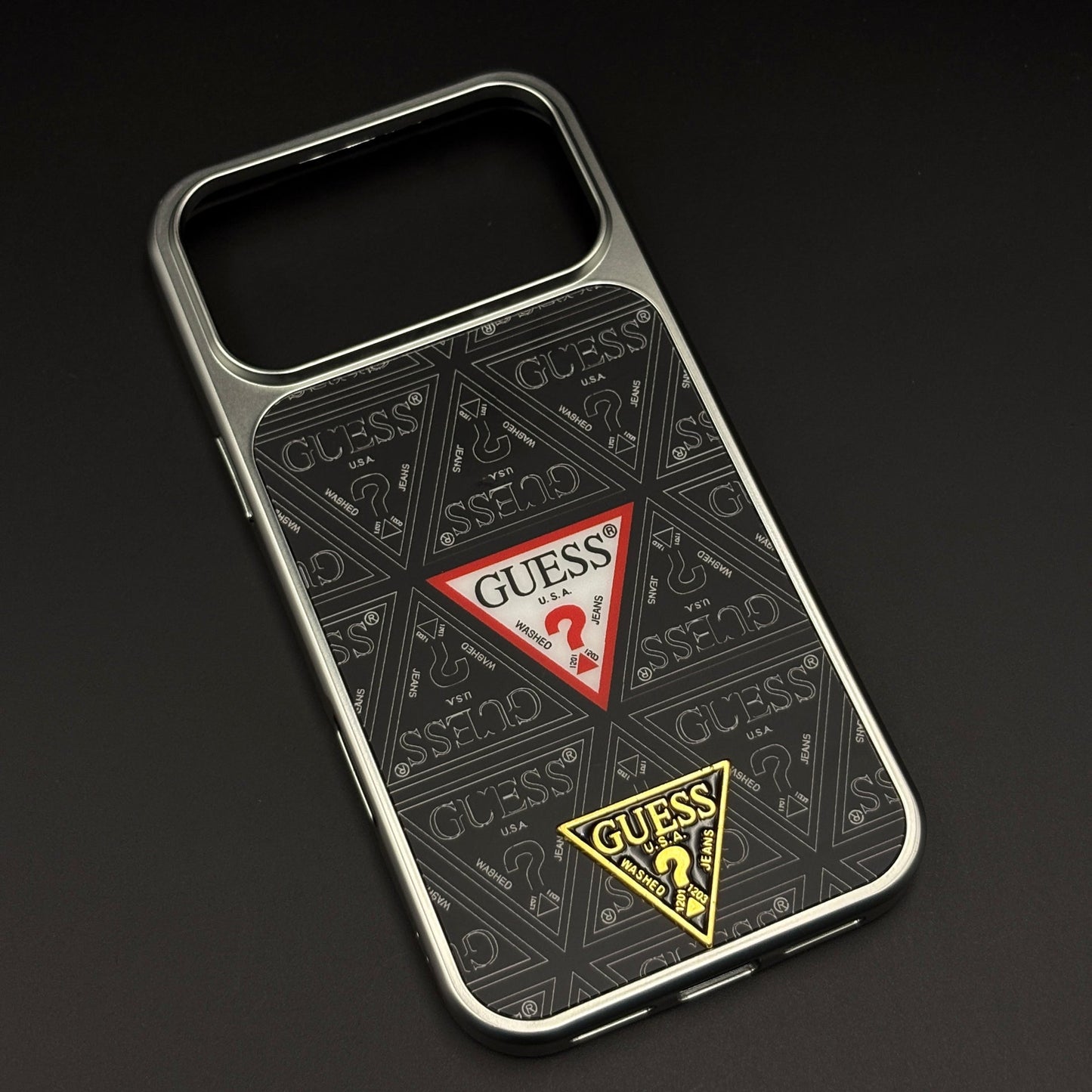 GS Fashion Brand Metal Style Frame Case Cover for iPhone 17 Series