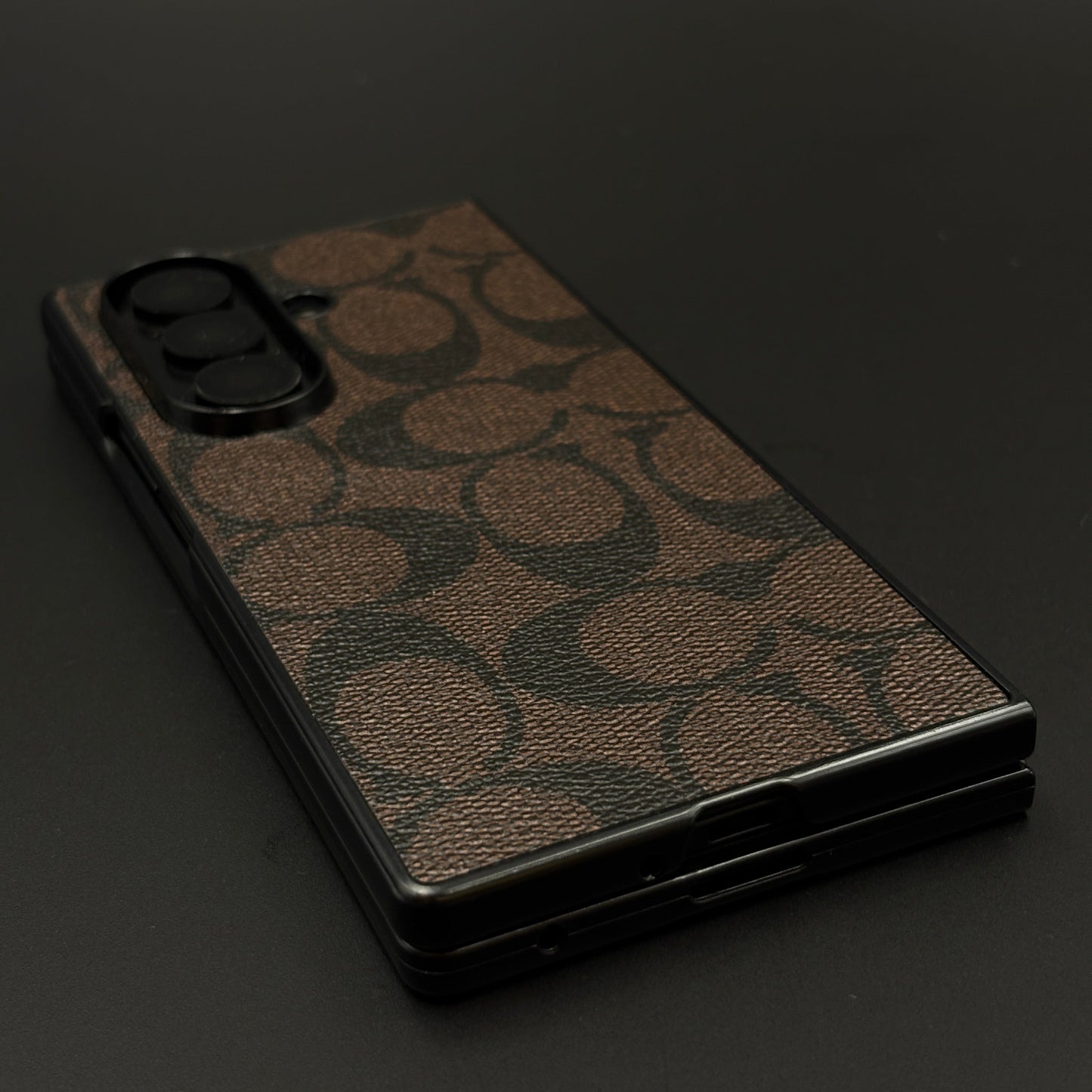 Samsung Galaxy Z Fold 7 Luxury Brand Pattern CC PU Leather Case Cover