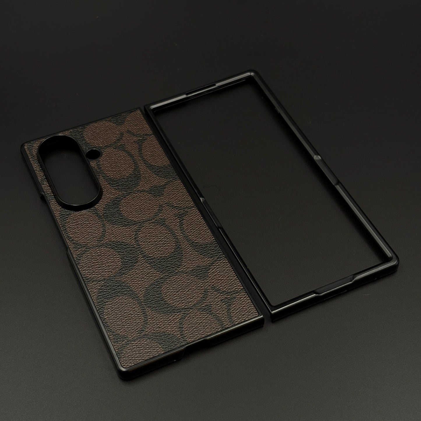 Samsung Galaxy Z Fold 7 Luxury Brand Pattern CC PU Leather Case Cover