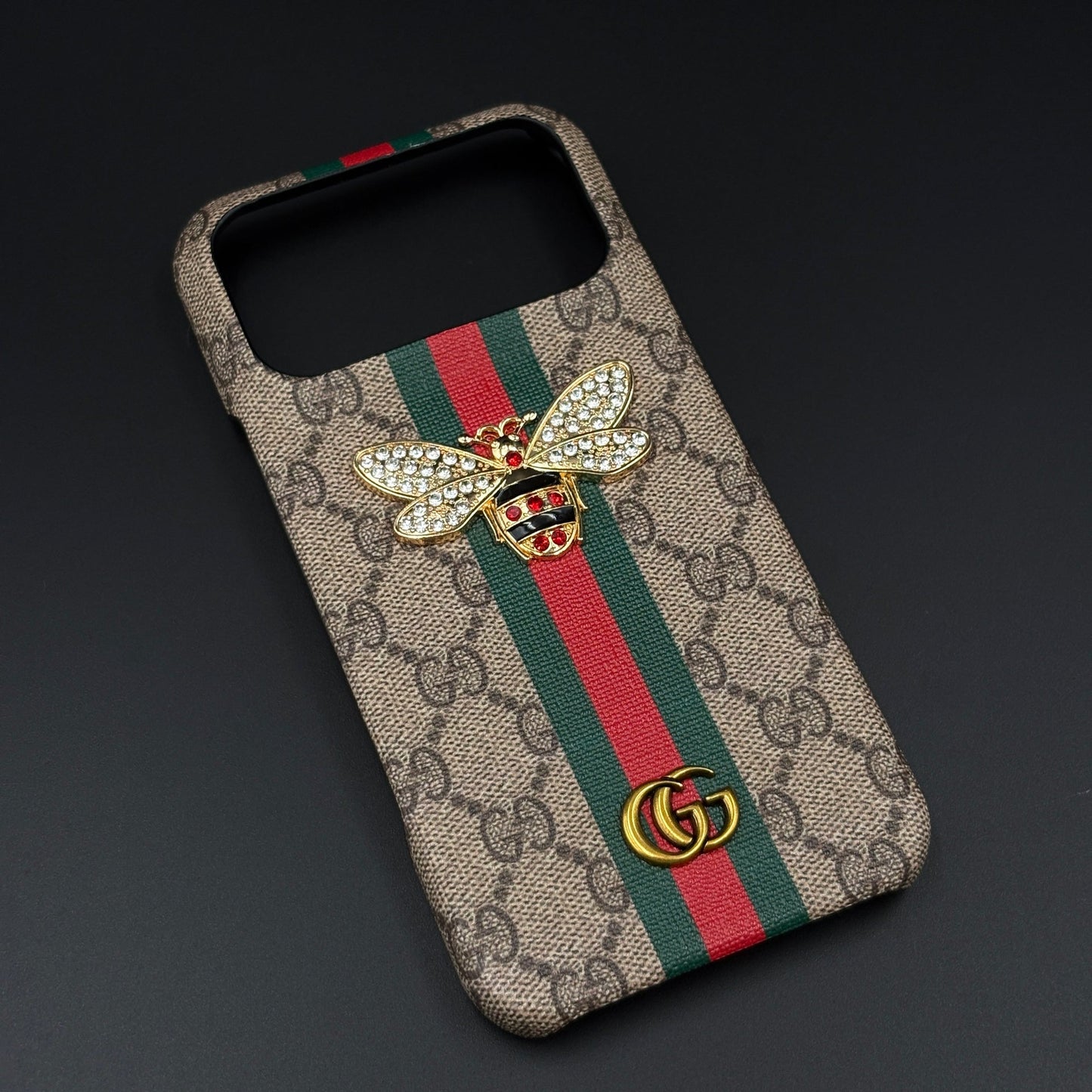 GG Bee Stripe Designer Case for iPhone 17 Series | Luxury Stripe Bee Pattern Cover