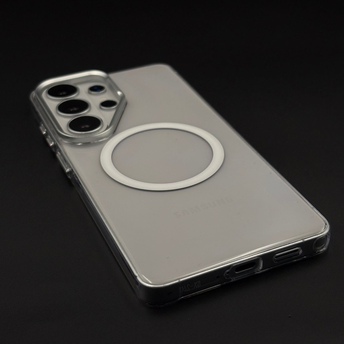 Smoky Clear Raised Bezel MagSafe Ring Stand Mobile Case Cover for Galaxy S26 Ultra