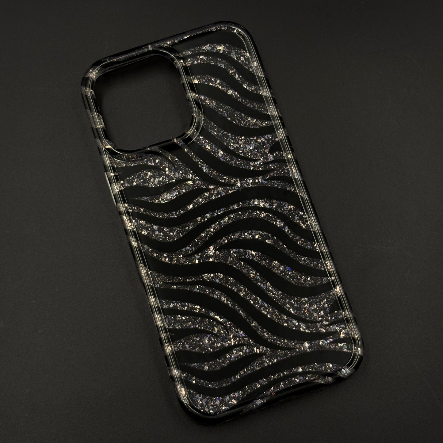 Midnight Glitter Wave Protective Case for iPhone