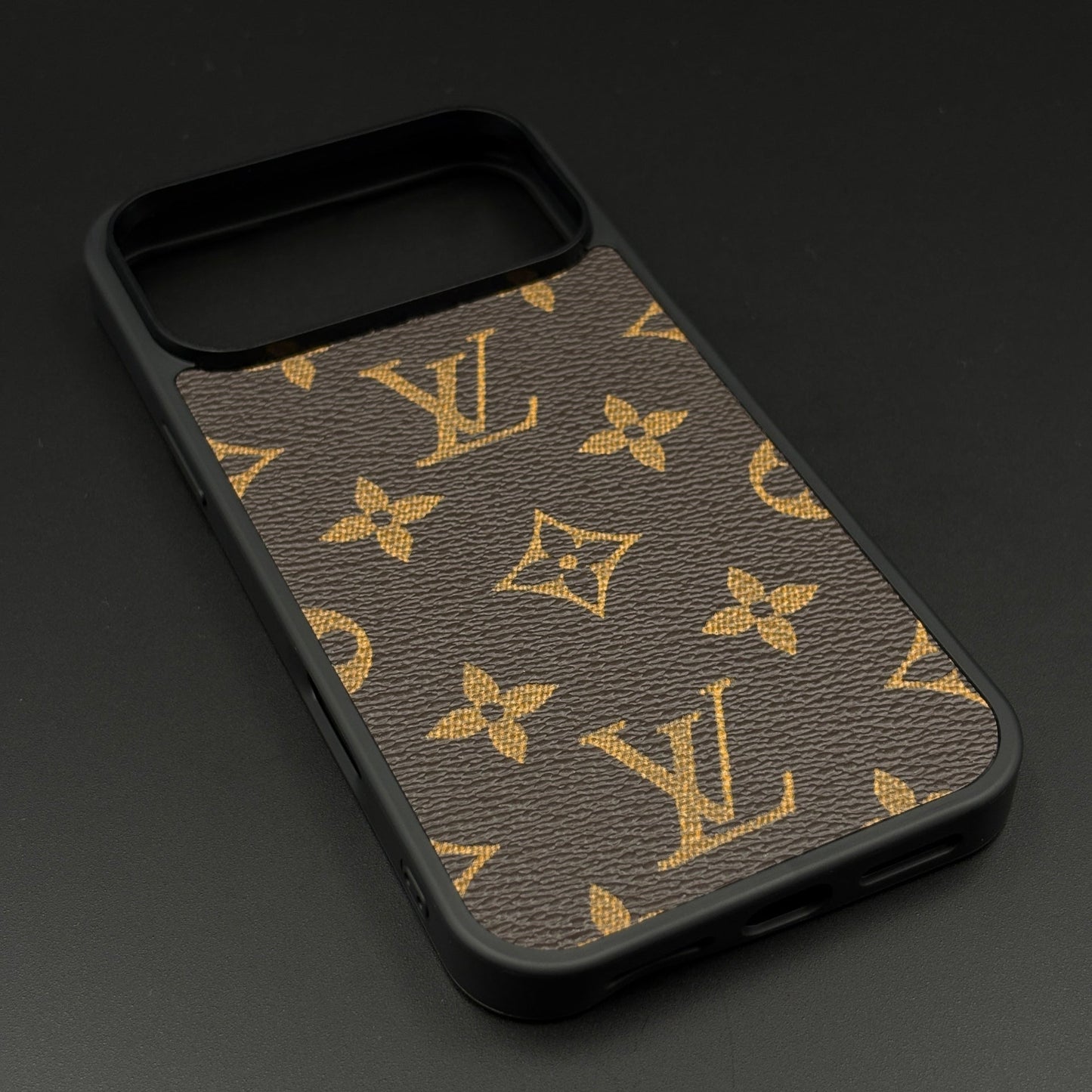 Luxury Brand Black Border PU Leather Case for iPhone 17 Series | Designer Protective Cover