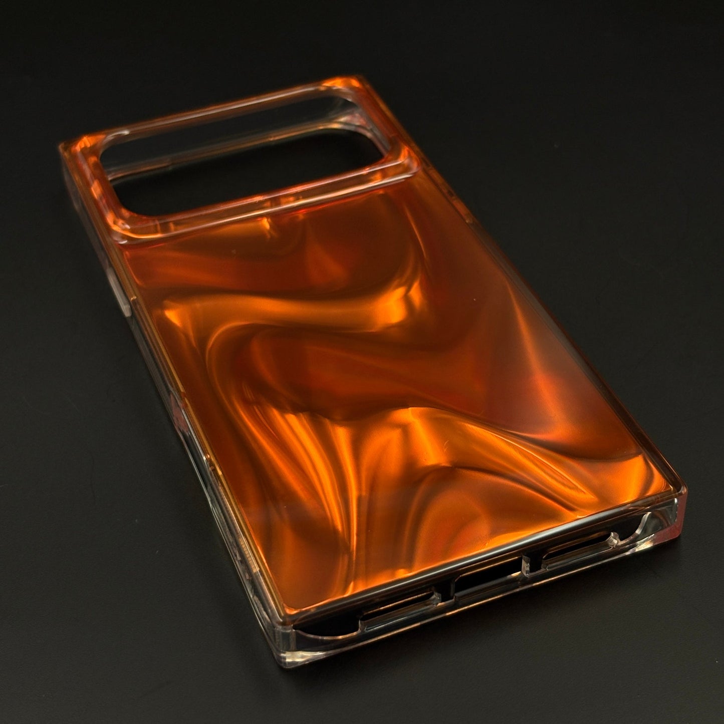 Molten Amber Gloss Rectangular Edge Mobile Case Cover for iPhone 17 Series