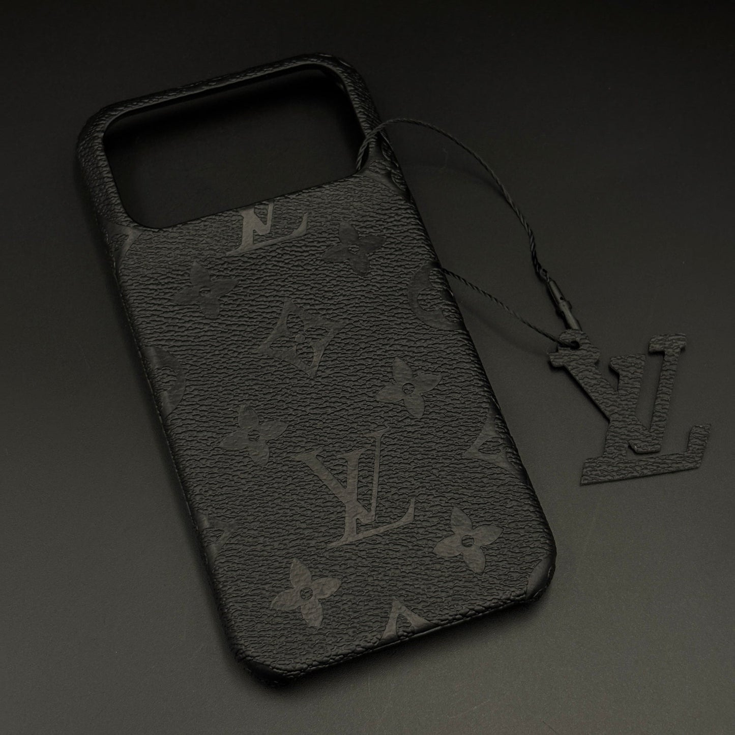 Luxury Branded Monogram Black Mobile Case Cover for iPhone 17 Series | Embossed Logo | Designer inspired