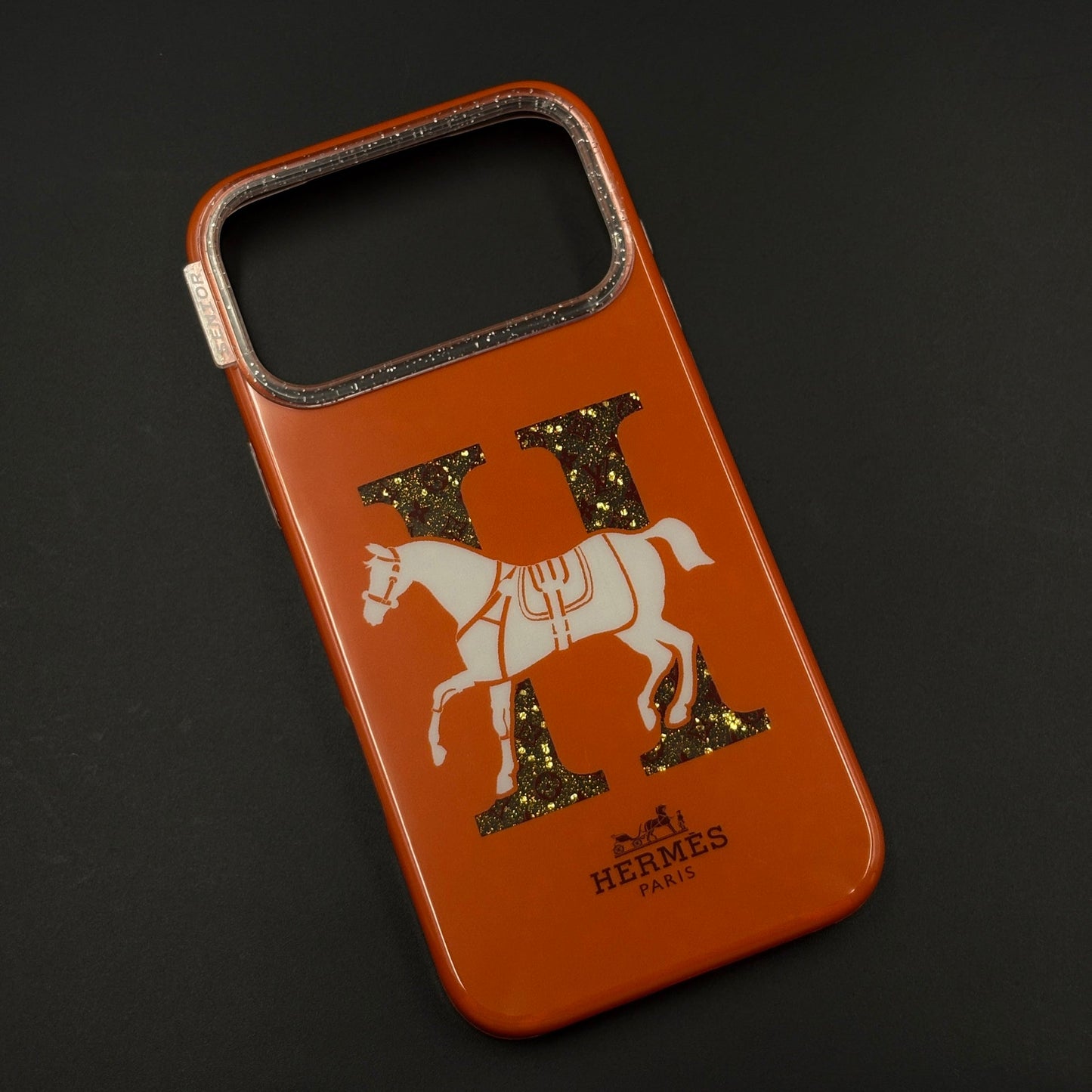Luxury Brand HMS Orange Monogram Horse Case for iPhone 17 Series