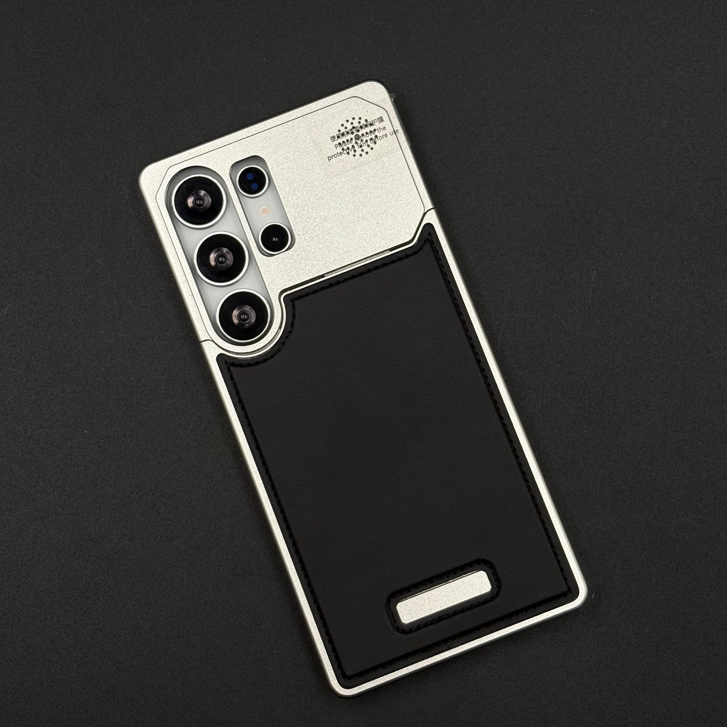 AeroFlex Aluminium Leather Case with Magsafe for Samsung Galaxy S25 Ultra | Premium Metallic Frame | Hybrid Back Cover