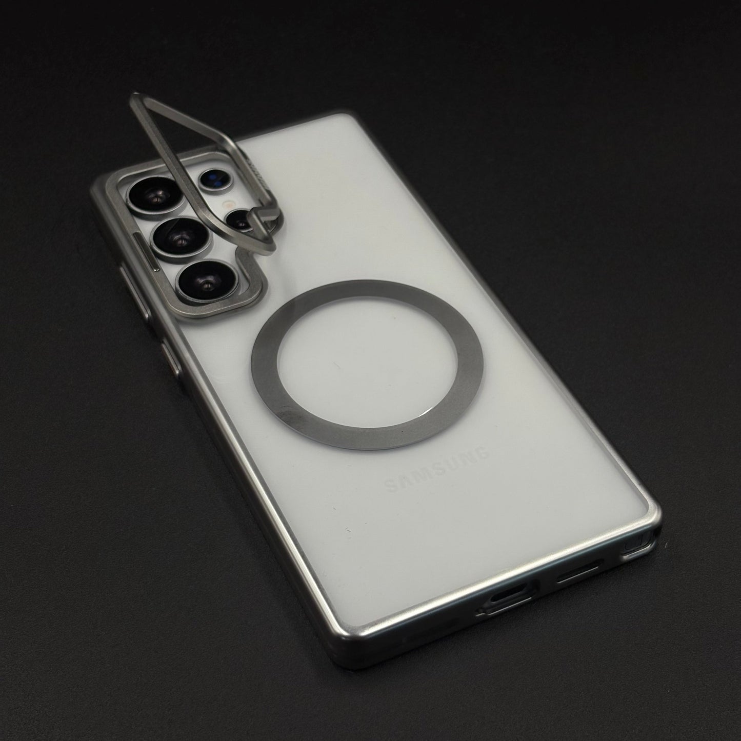 Luxury MagSafe Case for Samsung Galaxy S25 Ultra | Hard PC | Metal Camera Bump | Built-In Kickstand