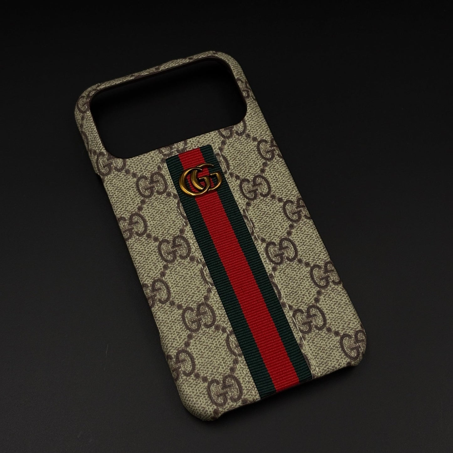 GG Embossed Stripe Case for iPhone 17 Series | Classic Monogram Premium Designer Cover